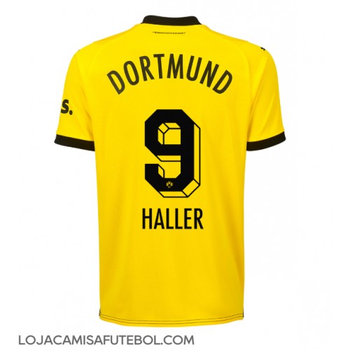 Camisa de Futebol Borussia Dortmund Sebastien Haller #9 Equipamento Principal 2023-24 Manga Curta